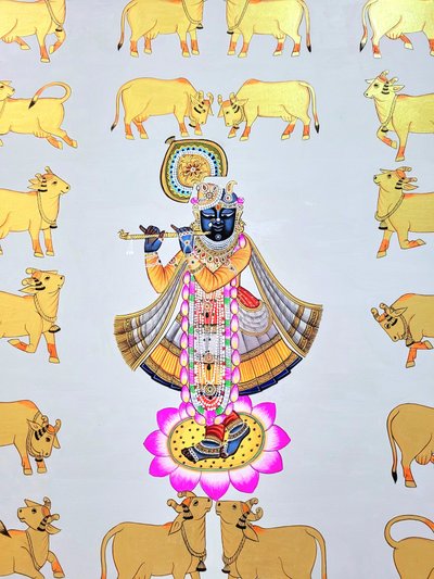 Krishna unter goldenen Kühen von IMAGINEERS STUDIO