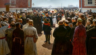 Alexander III. empfängt die Dekane der Kantone im Hof des Palastes von Ilya Efimovich Repin