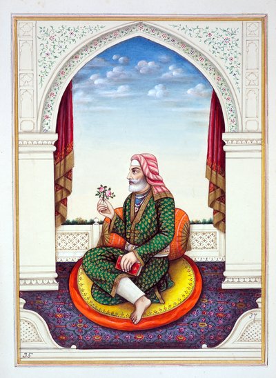 Dewan Sawan Mal (Multanwala), aus Das Königreich Punjab, seine Herrscher und Häuptlinge, Band II, ein Band mit 30 Aquarellstudien eines unbekannten indischen Künstlers, ca. 1840 von Indian School