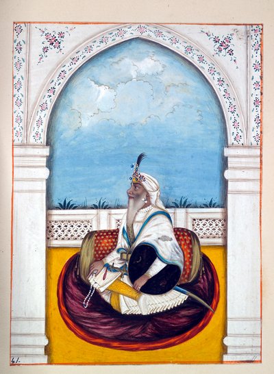 Jemadar Khushyal Singh, aus Das Königreich Punjab, seine Herrscher und Häuptlinge, Band II, ein Band mit 30 Aquarellstudien eines unbekannten indischen Künstlers, ca. 1840 von Indian School