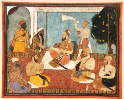 Muhammad Adil Shah wählt ein Juwel, um 1650 von Indian School