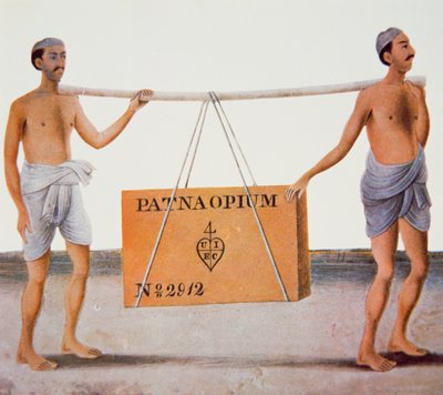 Opium aus Patna, Indien, für China während der Opiumkriege von Indian School