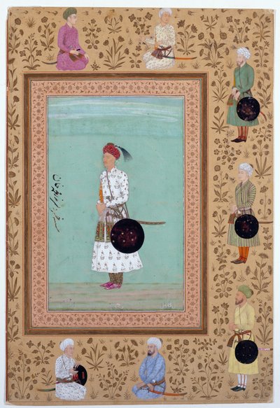Porträt des Höflings Khosrow, Sohn von Nasr Muhammad Khan von Indian School