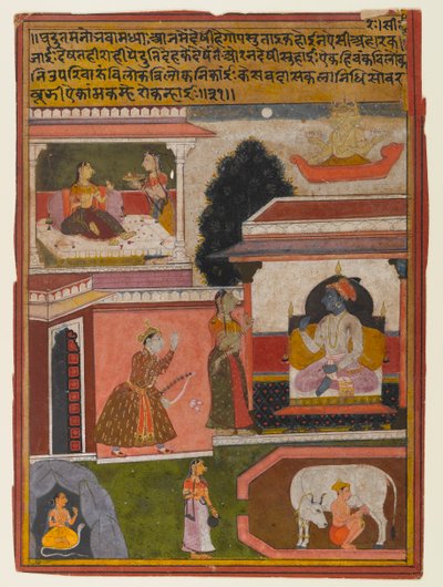 Die Heldin, deren Wünsche offensichtlich sind, Seite aus einer Rasikapriya-Serie, ca. 1660-1690 von Indian School