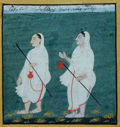 Zwei Jain-Asketen mit verfilztem Haar (jati) Religiöse Bettler, Udaipur, ca. 1810-20 von Indian School