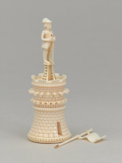 Weißer Turm, Schachfigur, Indien, ca. 1820 von Indian School