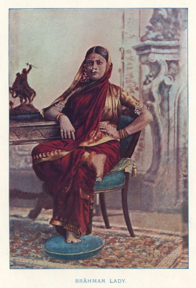 Indische Eingeborene: Brahmanenfrau (farbiges Foto) von Indian photographer