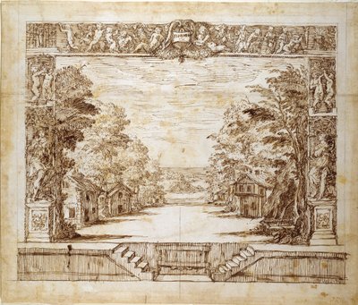 Proszenium und stehende Szene, ca. 1635 von Inigo Jones