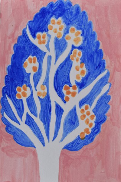 Bunter abstrakter Baum von Iria Fernandez