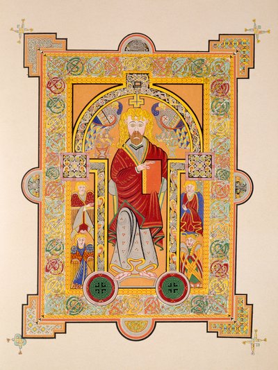 Heiliger Matthäus, aus einer Faksimilekopie des Book of Kells, veröffentlicht von Day & Son von Irish School