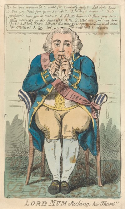 Lord Mum, der an seinem Daumen lutscht von Isaac Cruikshank