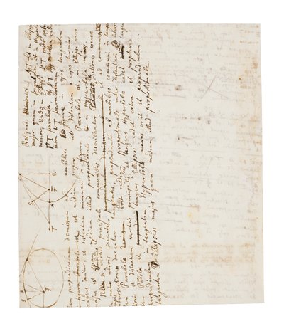Zwei Seiten von Überarbeitungen der Principia Mathematica von Isaac Newton