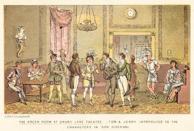 Der Grüne Raum im Drury Lane Theatre von Isaac, Robert and George Cruikshank
