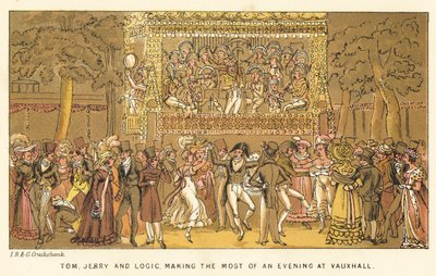 Tom, Jerry und Logic genießen den Abend in Vauxhall von Isaac, Robert and George Cruikshank