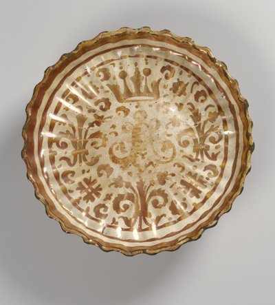 Dekorierter Teller, maurisch (Faience) von Islamic School
