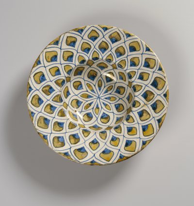 Dekorierter Teller, maurisch (Faience) von Islamic School