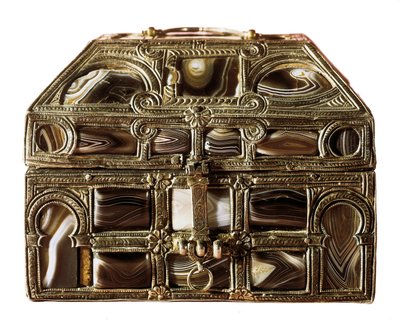 Mozarabische Kunst: Achatkiste aus Holz, Achat und Silber. 11. Jahrhundert. Aus der Real Colegiata von San Isidoro. Leon. Archäologisches Museum von Madrid, Spanien von Islamic School