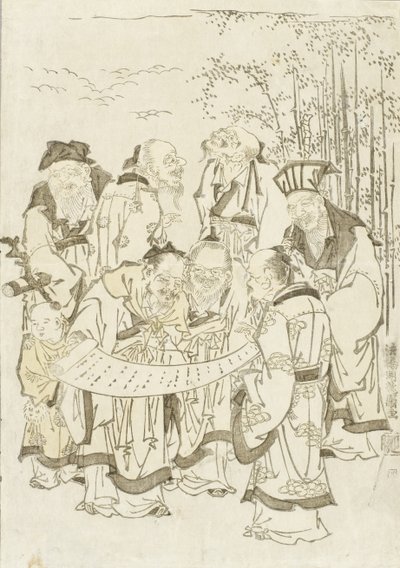 Sieben Weise des Bambushains von Isoda Koryusai