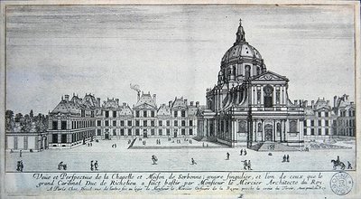 Ansicht der Kapelle und Maison de Sorbonne (Stich) von Israel the Younger Silvestre