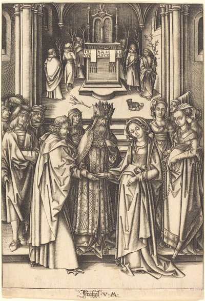 Die Hochzeit der Jungfrau, ca. 1490-1500 von Israhel van Meckenem
