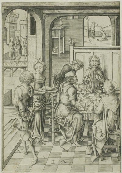 Christus in Emmaus von Israhel van Meckenem the younger
