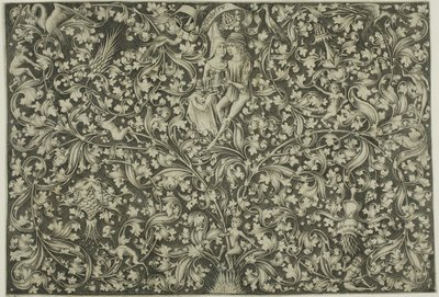 Ornamentales Panel mit zwei Liebenden von Israhel van Meckenem the younger