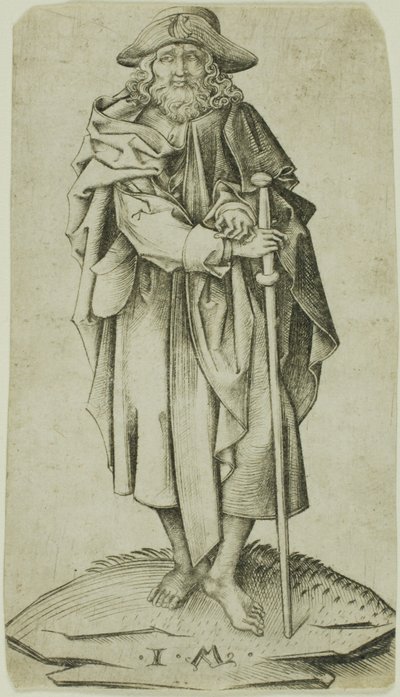 St. Jakobus der Ältere, aus Christus und die Apostel von Israhel van Meckenem the younger