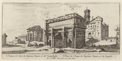 Ansicht des Bogens von Septimius Severus und des Kapitols von Israël Silvestre
