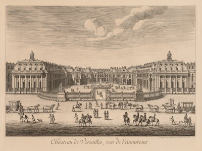 Vue du Château de Versailles, vu de lavant-cour von Israël Silvestre