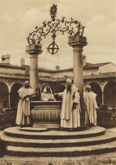 Florenz: Umgebung von Florenz, Certosa, Der Brunnen im Großen Kreuzgang von Italian Photographer