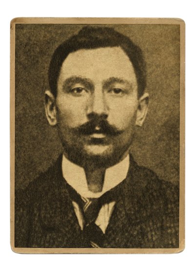 Mugshot von Vincenzo Peruggia, italienischer Maler, der die Mona Lisa aus dem Louvre stahl am 21. August von Italian Photographer