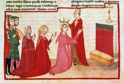 Erzbischof von Mailand krönt Heinrich VII. und seine Frau von Italian School