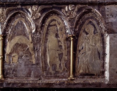 Arche von Barbarossa, mit Szenen aus dem Leben von Johannes dem Täufer (Holz, Silberblatt und Steine) von Italian School