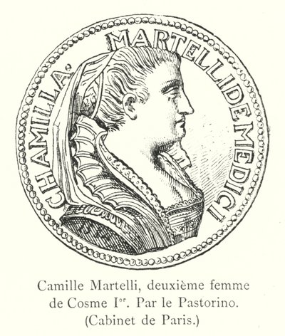 Camille Martelli, zweite Frau von Cosme I., von Pastorino, Kabinett von Paris von Italian School