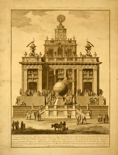 Gerät zur Erstellung von Feuerwerksdisplays und einem Heißluftballon von Italian School