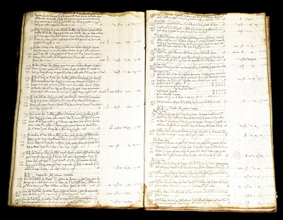 Doppelseite eines Rechnungsbuchs der Familie Priuli, venezianischer Adel, reiche Händler mit dem Osten. 16. Jahrhundert von Italian School