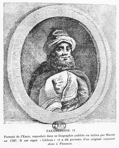 Emir Fakhr-al-Din II (Gravur) von Italian School