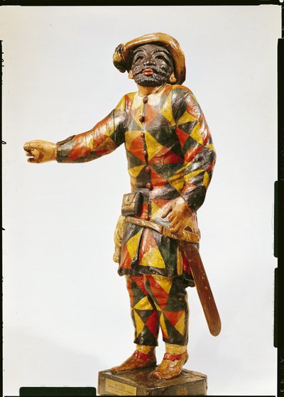 Figur des Harlekin aus dem Seraphin-Theater von Italian School