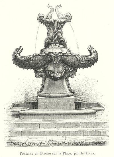 Bronzebrunnen auf dem Platz, von Tacca von Italian School