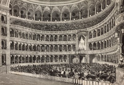 Galaabend im Costanzo-Theater zu Ehren des Kronprinzen von Deutschland (zukünftiger Friedrich III.), Rom, Italien von Italian School
