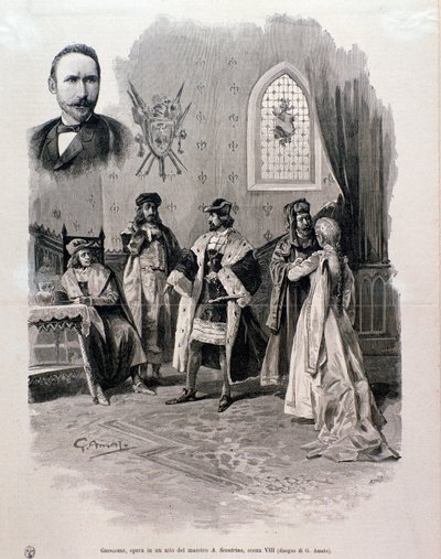 Illustration von Pierre Gringoire, Oper von Antonio Scontrino von Italian School