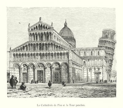 Die Kathedrale von Pisa und der Schiefe Turm (Stich) von Italian School