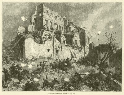 Der titanische Kampf des Schiffes (Gravur) von Italian School
