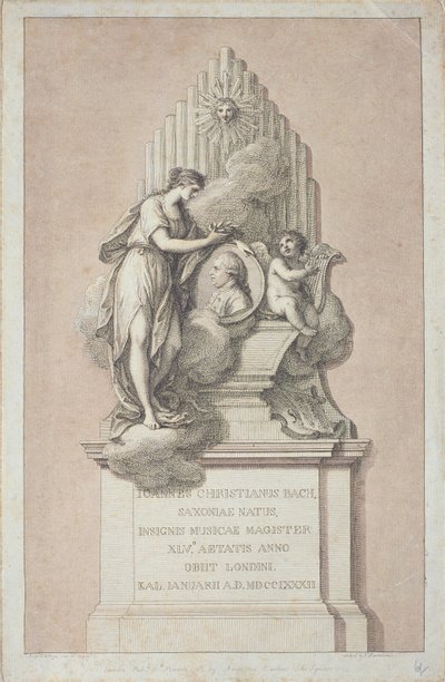 Denkmal für Johann Christian Bach (1735-1782), graviert von Francesco Bartolozzi (1727-1815), 1782 von Italian School