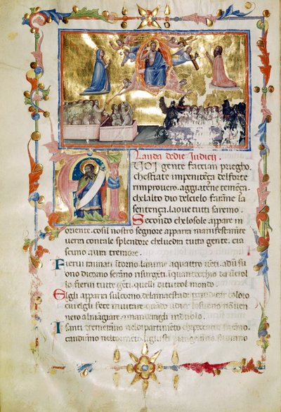 Ms. B.R. 19, c. 62b, aus Laudi Spirituali von der Gesellschaft des Hl. Giles von Italian School