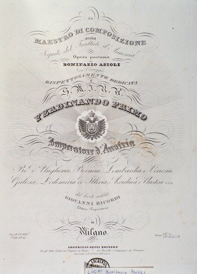 Seite aus Harmonie-Traktat von Bonifazio Asioli von Italian School
