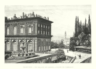 Palazzo Pitti, Ansicht von der Gartenseite, Fassade von Ammanati von Italian School