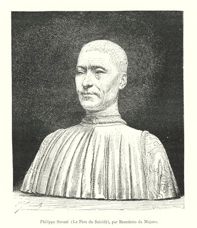 Philippe Strozzi, Der Vater des Selbstmords, von Benedetto da Majano (Stich) von Italian School