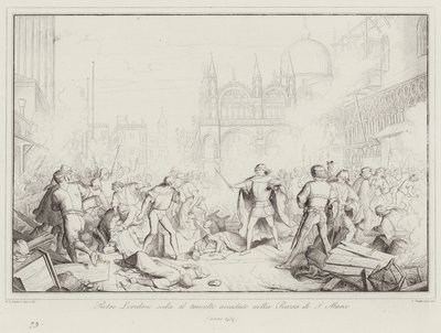 Pietro Loredano beruhigt den Tumult auf dem Markusplatz von Italian School