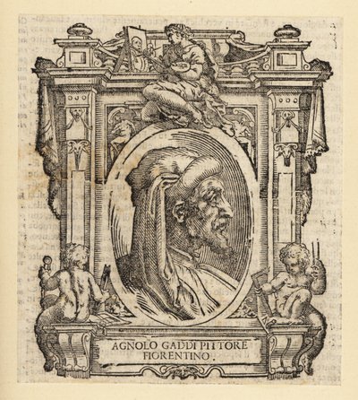 Porträt von Agnolo Gaddi, italienischer Maler aus Florenz, ca. 1350-1396 von Italian School